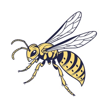 Creative Wasp Artwork on a Clean White vector