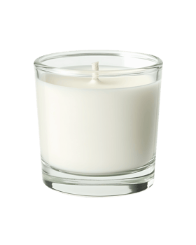 White Candle in Clear Glass Container png