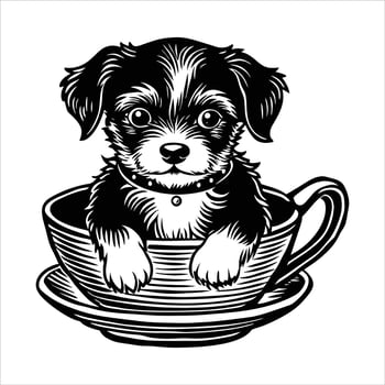 Adorable Puppy Sitting vector