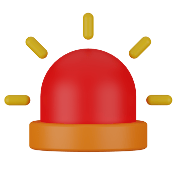 3d Realistic Flashing red siren Icon png
