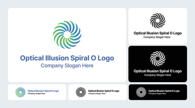 Optical Illusion Spiral 'O' Logo - Hypnotic Circular Design vector
