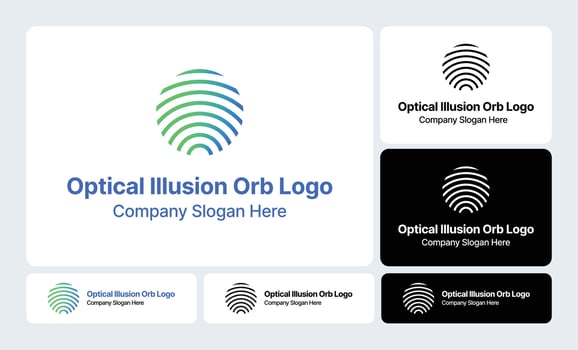 Optical Illusion Orb Logo - Mesmerizing Spherical Design vector
