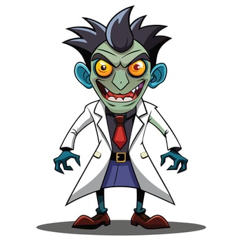 Cartoon Evil Scientist vector