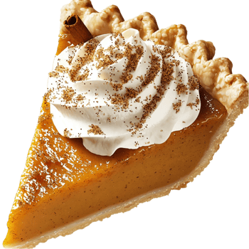 Another delicious slice of pumpkin pie topped whipped cream looking tasty sweet perfect for autumn treats png
