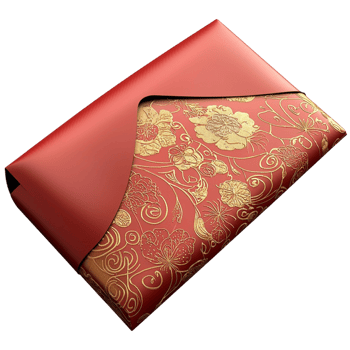 Luxurious red envelope intricate golden patterns looking festive elegant perfect for special occasions png