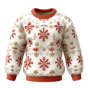 Cozy knitted sweater festive snowflake patterns looking warm stylish perfect for winter celebrations png