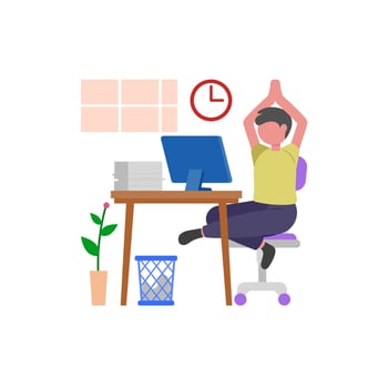 Workplace Stress Relief Yoga vector