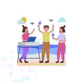 Lively Beachside Celebration Event vector