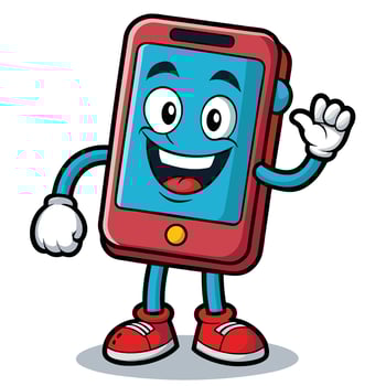 Cartoon Smartphone Character vector