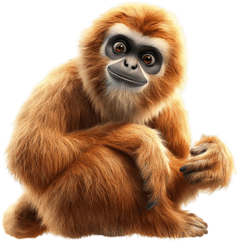 Golden monkey sitting thoughtfully looking intelligent curious perfect for wildlife enthusiasts collectors png