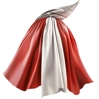 Elegant red white draped curtain looking luxurious flowing perfect for interior decor lovers png