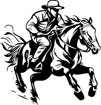 Dynamic Equestrian Rider on Galloping Horse Illustration for Logo and Tattoo Design vector