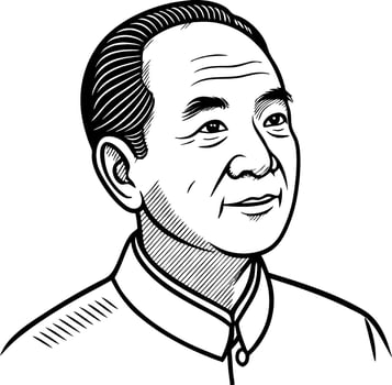 Vintage Portrait of a Thoughtful Man in Traditional Attire Ideal for Tattoo or Coloring Book Design vector