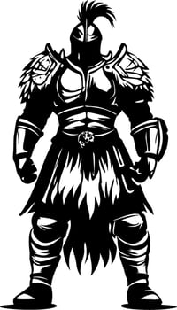 Powerful Medieval Knight Armor Illustration Suitable for Tattoos and Fantasy Artwork vector