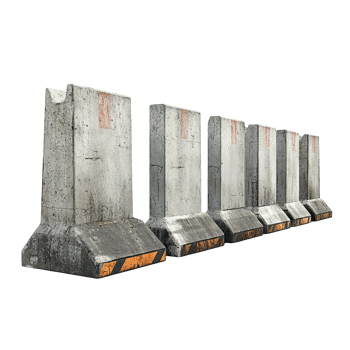 Concrete barrier blocks set up for safety and traffic control png