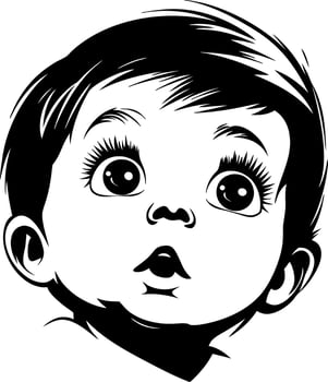 Curious Baby Face Illustration for Baby Shower Decor and Childrens Projects vector