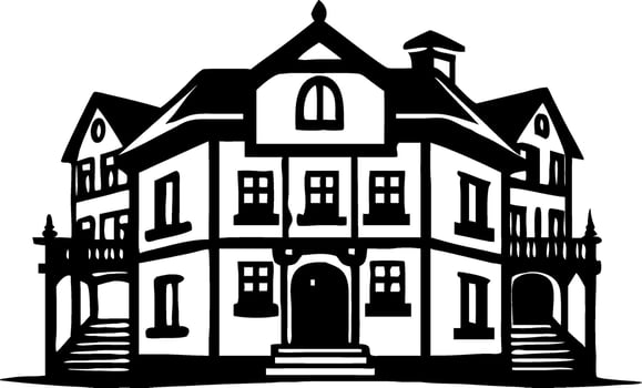 Elegant Victorian Mansion Illustration for Home Decor and Architectural Design vector
