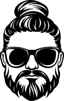 Stylish Bearded Man with Sunglasses in a Modern Design for Graphic Projects vector