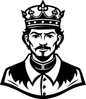 Regal King Portrait in Bold Style Perfect for Tattoo Design and Graphic Art Projects vector