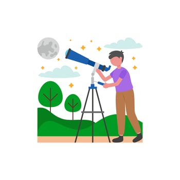 Tranquil Night Sky Viewing vector