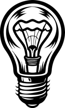 Retro Light Bulb Illustration for Creative Projects and Tattoo Designs vector