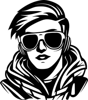 Stylish Young Man with Sunglasses and Hoodie Cool Urban Fashion Illustration vector