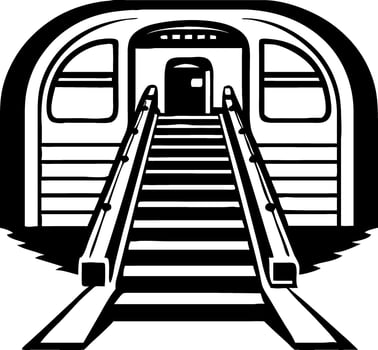 Subway Entrance with Stairs Urban Design for Tattoo Art and Graphic Projects vector