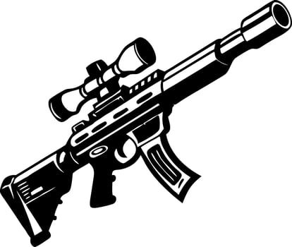Detailed Illustration of a Precision Sniper Rifle for Tactical Themes and Designs vector