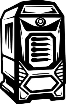 Stylized Computer Tower Design for Gaming Setup and Tech Enthusiast Projects vector