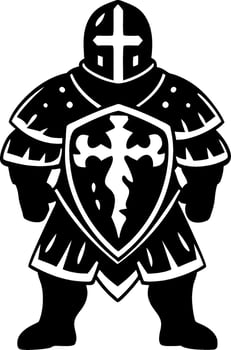 Knight in Armor Design for Fantasy Themes and Medieval Artwork Applications vector