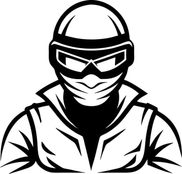 Stylized Ninja Warrior Illustration Ideal for Gaming Graphics and Tattoo Designs vector