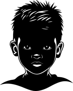 Young Boy Silhouette Illustration Perfect for Graphic Design and Tattoo Inspiration vector