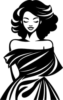 Elegant Female Silhouette in Stylish Dress for Fashion Illustrations and Design Projects vector