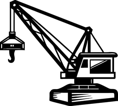 Heavy Duty Crane Graphic Ideal for Construction Themes and Industrial Illustrations vector