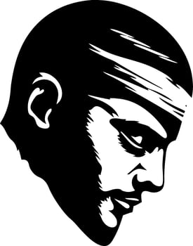 Silhouette of a Thoughtful Person with a Headband in Profile View for Stylish Designs vector