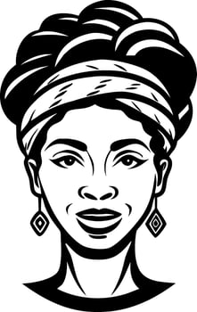 Elegant African Woman Portrait with Natural Hair and Earrings Perfect for Creative Projects vector