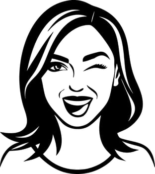 Cheerful Woman Winking and Smiling Illustration for Fun Designs and Products vector