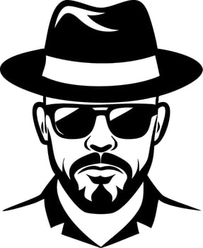 Stylish Man in Hat and Sunglasses Illustration for Modern Design Projects vector