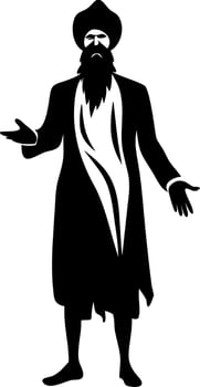 Elegant Standing Man with Beard and Turban Gesture Illustration for Cultural Designs vector