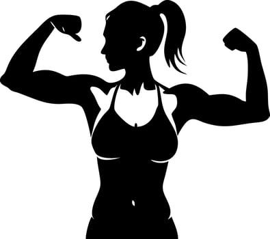 Fit Female Silhouette in Athletic Pose Showing Strength and Empowerment for Fitness Designs vector