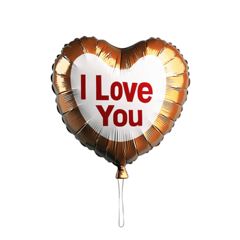 Heart shaped balloon I Love You message representing affection romance loving gestures png