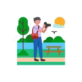Capturing Morning Golden Hour vector