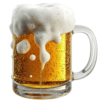 Frosty beer mug filled golden ale symbolizing refreshment enjoyment social gatherings png