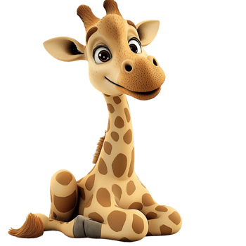 Cute baby giraffe sting cheerfully symbolizing innocence gentleness African wildlife beauty png