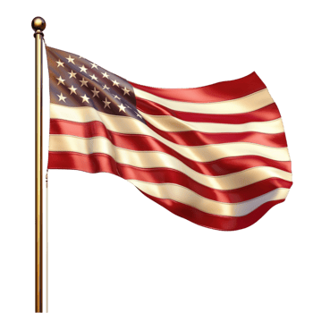 American flag waving proudly in the wind symbolizing patriotism freedom national pride png