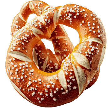 Traditional salted pretzel golden crust symbolizing comfort food authentic bakery delights png