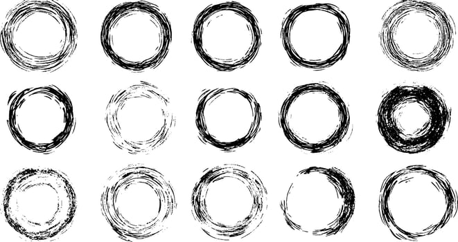 Hand-Drawn Circular Brush Strokes Collection vector