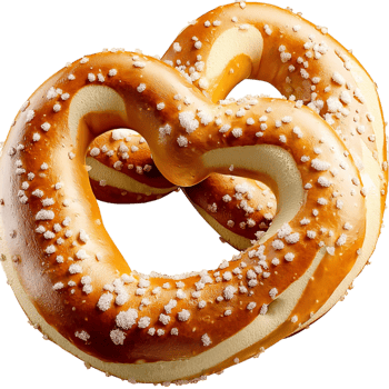 Large golden pretzel sprinkled salt sits deliciously ready to be enjoyed mustard png