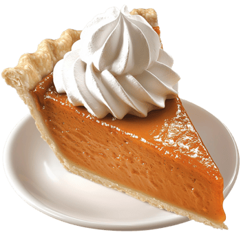 Delicious pumpkin pie slice golden crust topped whipped cream looking absolutely delightful png