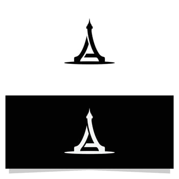 Eiffel Tower Minimalist Logo Design in Black and White Style vector